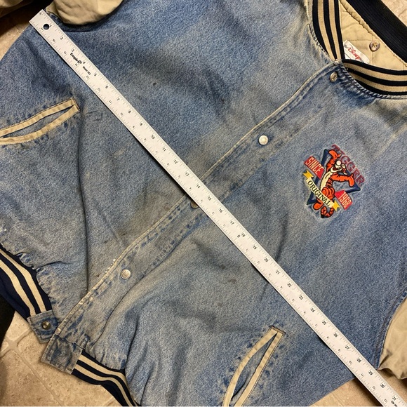 Tigger Varsity Jacket XXL Measurement Blue Denim Distressed - Picture 5 of 8